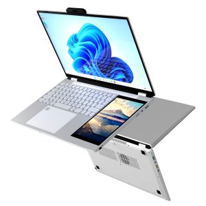 New Business Laptop Nuevo 15.6+7 Dual Touch Screen 180 Degree Opening Win 11 Intel N95 Backlight Keyboard Double Screen Laptop